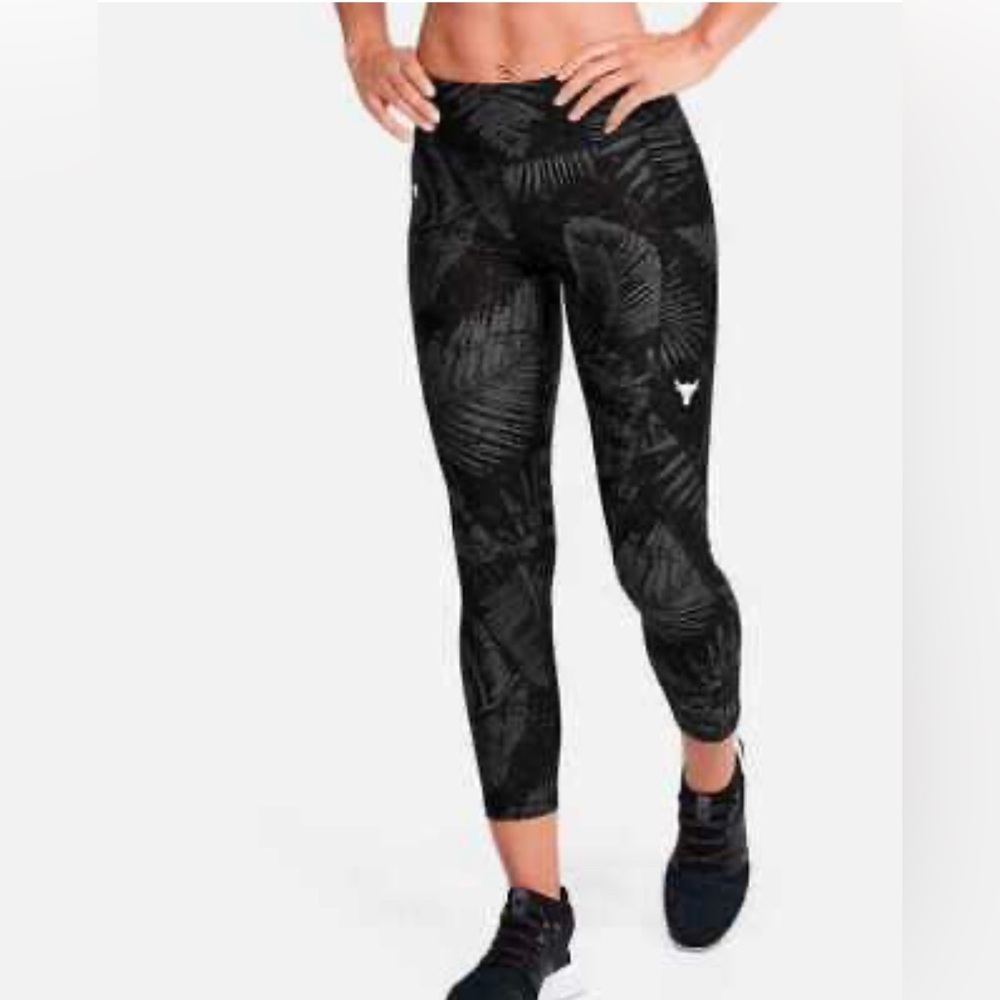 UA Women’s Project Rock heatgear floral printed ankle cropped leggings